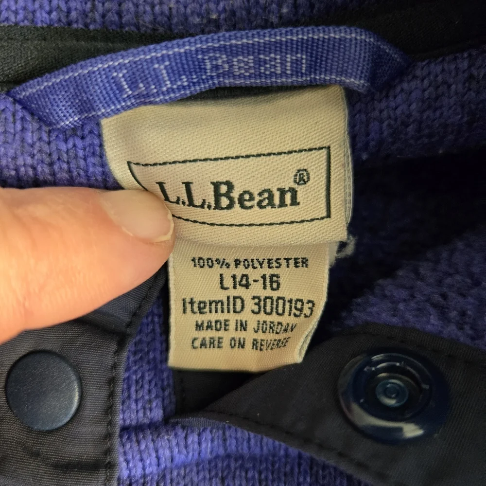 LL Bean Pullover Long Sleeve Sweatshirt Knit Fleece Purple 300193 Youth L 14-16 - Picture 8 of 13